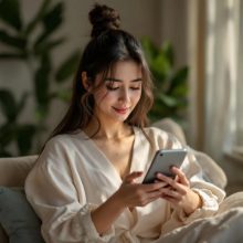 Person turning off device in a calm environment, symbolizing mindful digital habits and improved mental well-being